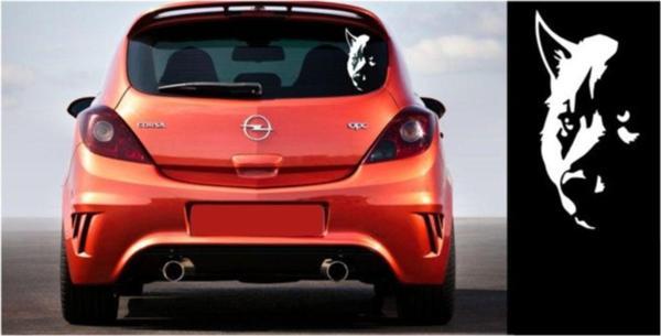 Arka Cam Kurt Silueti Oto Sticker Yapıştırma Araba Etiket - Image 1