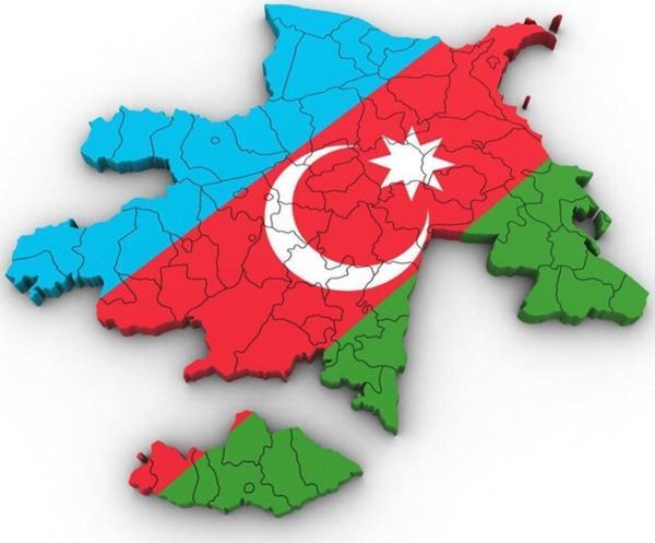 Azerbaycan Harita Oto Sticker Etiket Yapıştırma 18cm - Image 1