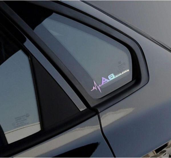 Audi A6 Yan Cam Sticker Oto Kapı 20 Cm X 7 Cm Holo-chroma - Image 1
