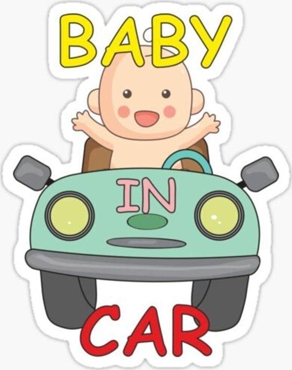 Baby in Board Arabada Bebek Var Sticker Yapıştırma 18cm mm1 - Image 1