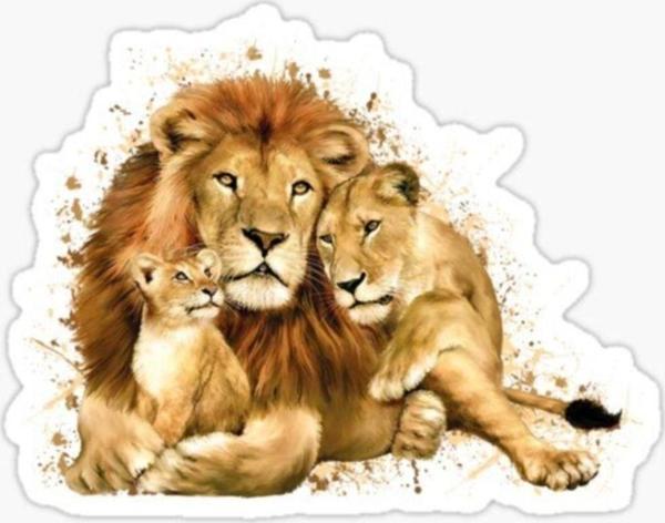 Aslan Ailesi Araba Oto Sticker Yapıştırma Etiket 17cm F7 - Image 1