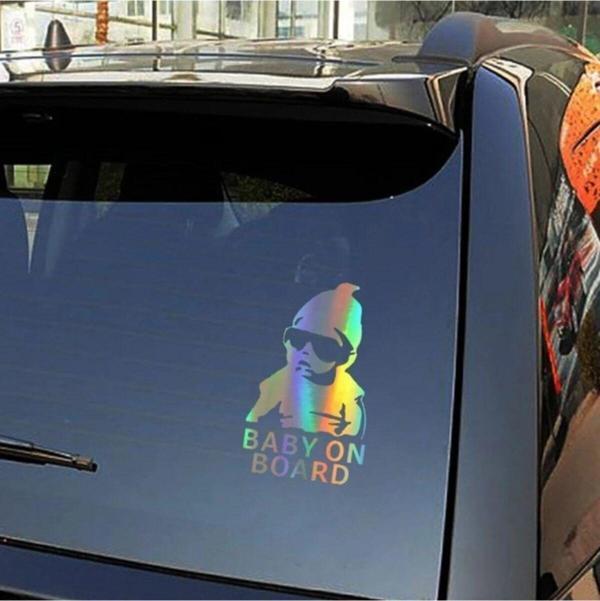Arabada Bebek Var Hologram Renk Sticker - Image 1