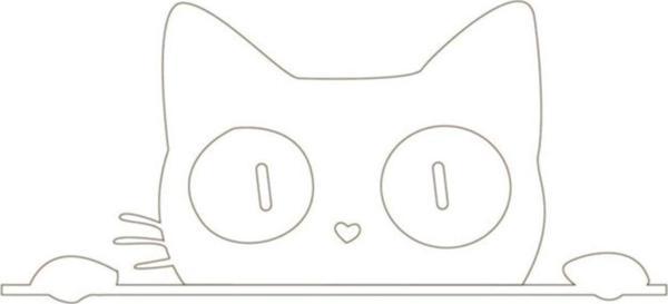 Bagajdan Bakan Kedi Sticker Etiket Beyaz - Image 1