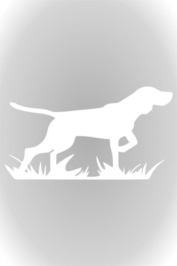 Beyaz Avcı Av Köpeği Oto Araba Sticker Beyaz 20 X 12 Cm - Image 1