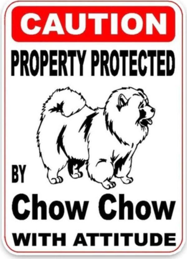 Chow Köpek Uyarı Araba Sticker Etiket Yapıştırma 18cm - Image 1