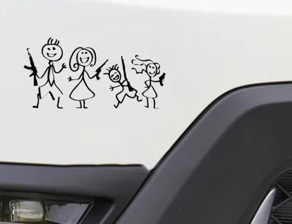 Çılgın Aile Sticker yapıştırma 20 CM Siyah Renk Etiket - Image 1