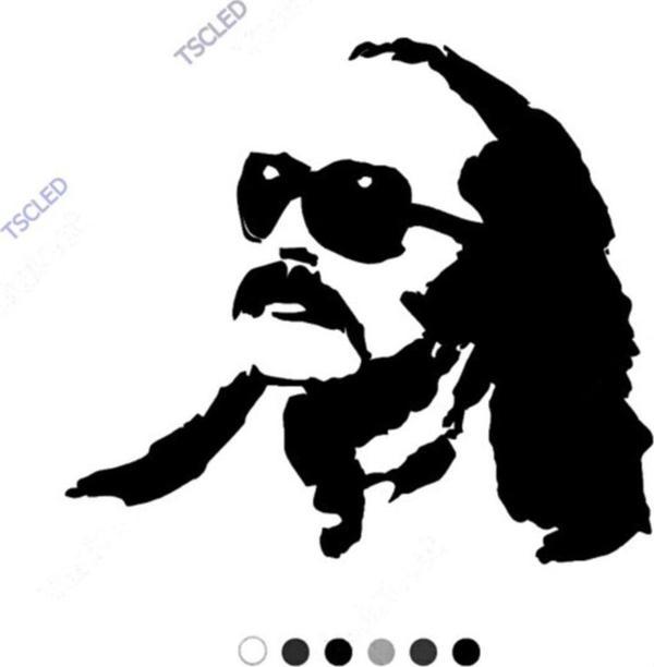 Cem Karaca Siyah Beyaz Potre Sticker 17cm - Image 1