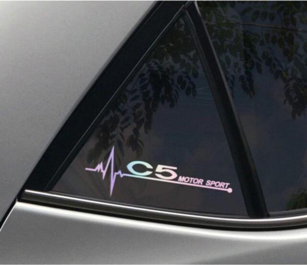 Citroen C5 Yan Cam Sticker Oto Kapı 20 Cm X 7 Cm Holo-chroma - Image 1