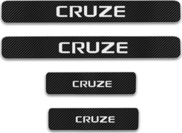Chevrolet Cruze Carbon Fiber Kapı Eşiği Yazısı Sticker 4adet 50cm - Image 1