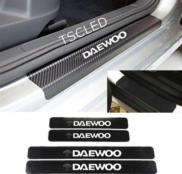 Daewoo Uyumlu Karbon Kapı Eşiği Kaplama Sticker Yapıştırma 4 lu Set zz39 - Image 1