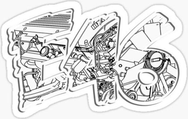 E46 Yazı Resmi Cam Sticker Yapıştırma 16cm 2 Adet - Image 1