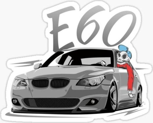 E60 Araba Resmi Cam Sticker Yapıştırma 16cm 2 Adet - Image 1