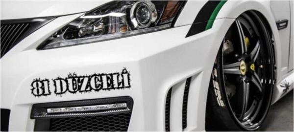 Düzceli 81 Plaka Araba Oto Sticker Yapıştırma 2 Adet - Image 1