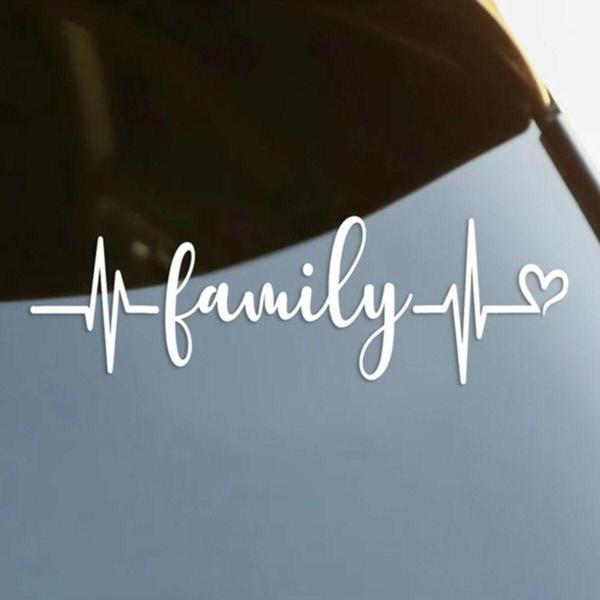 Family Aile kalp Nabız Sticker 30CM Beyaz Renk - Image 1
