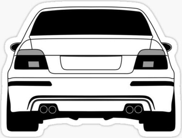 E39 Profil Resmi Cam Sticker Yapıştırma 16cm 2 Adet - Image 1