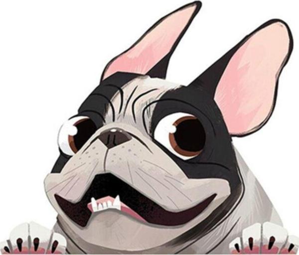 Fransız Bulldog Sevimli Araba Çıkartması 18 Cm Model4 - Image 1