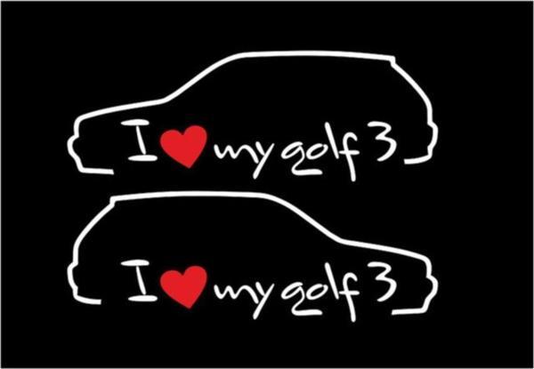 I Love My Volkswagen Golf Mk3araba Sticker Etiket Yapıştırması - Image 1