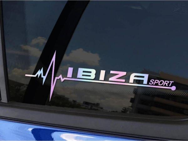 Ibiza Yan Cam Sticker Oto Kapı 20 Cm X 7 Cm Hologram c85 - Image 1