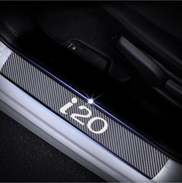 Hyundai i20 Carbon Fiber Kapı Eşiği Yazısı Sticker Boya Koruma - Image 1
