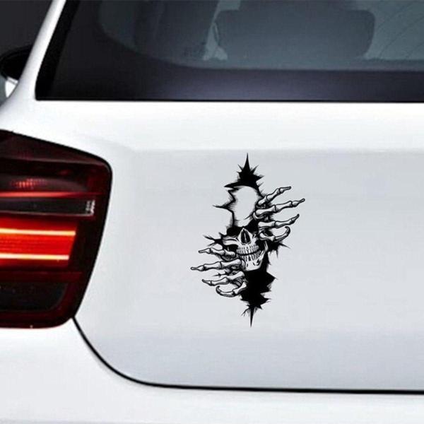 Kafatası Korku Sticker Sticker 17 Cm Siyah Renk - Image 1
