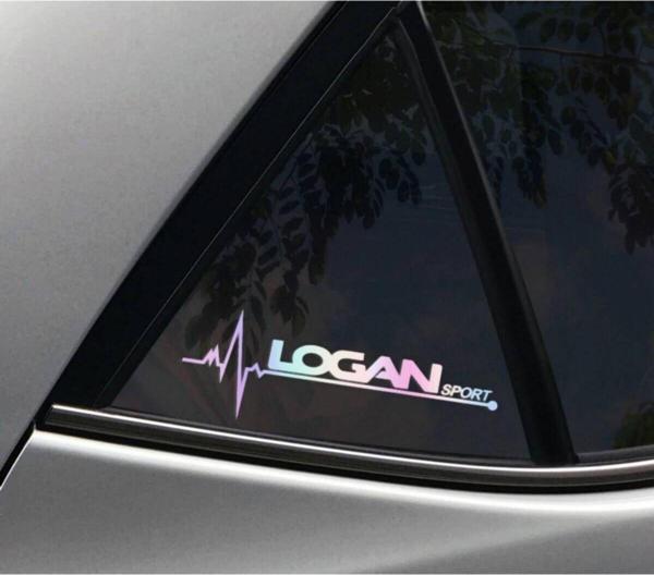 Logan Yan Cam Sticker Oto Kapı 20 Cm X 7 Cm Hologram c27 - Image 1