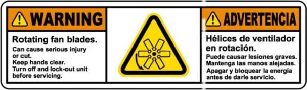 Motor Fan Uyarı Etiketi Yapıştırma Sticker 13cm 3 Adet - Image 1