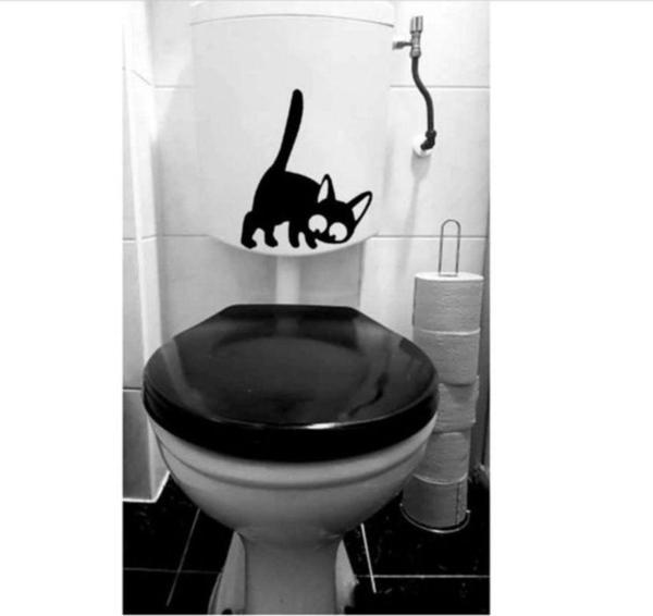 Kedi Klozet Sticker Yapıştırması Sticker 3 Model - Image 1