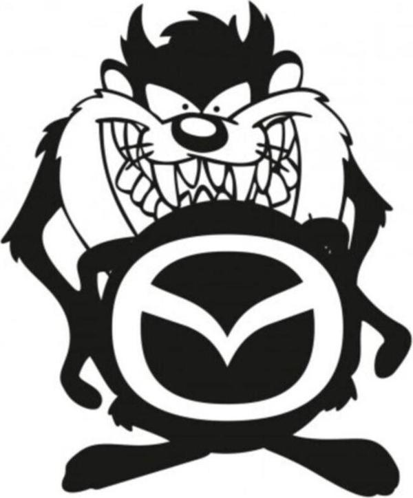 Mazda Taz Komik Araba Sticker Yapıştırma - Image 1