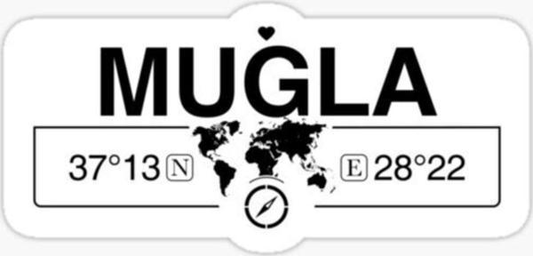 Muğla Gps Harita Sticker Oto Araba Yapıştırma 17cm - Image 1