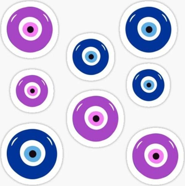 Nazar Boncuğu Yapıştırma Etiket Sticker Duvar 18cm Md8 - Image 1
