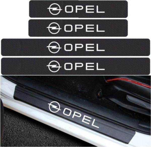 Opel Carbon Fiber Kapı Eşiği Yazısı Sticker 4 Adet - Image 1