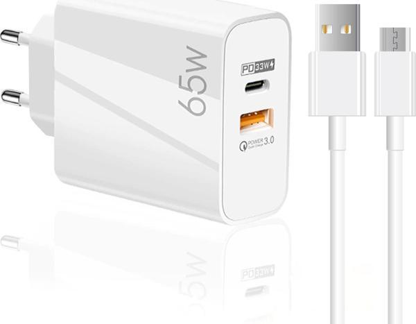 Winex Mobile 65W Usba Pd33W Quick Charger 3.0 Usba To Micro 3M Kablolu Hızlı Şarj Aleti Set - Image 1