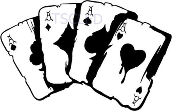 Poker Grafik Araba Çıkartmaları Su Geçirmez Sticker - Image 1