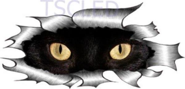 Siyah Kedi Gözler Peeking Araba Sticker Su Geçirmez Çıkartma - Image 1