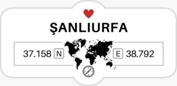 Şanlıurfa Gps Harita Sticker Oto Araba Yapıştırma 17cm - Image 1