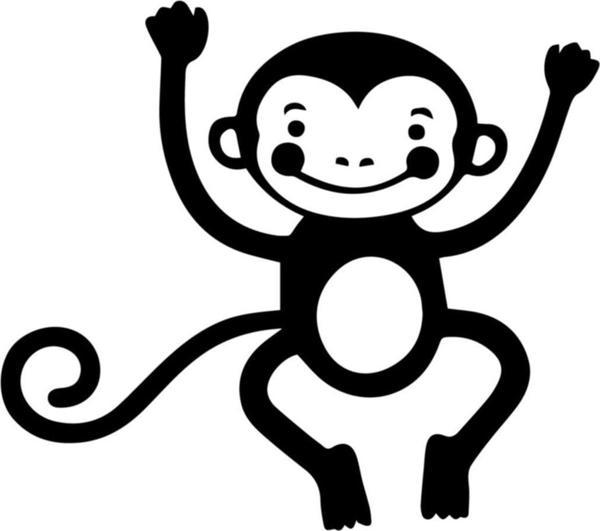 Sevimli Maymun Yavrusu Sticker 17cm - Image 1