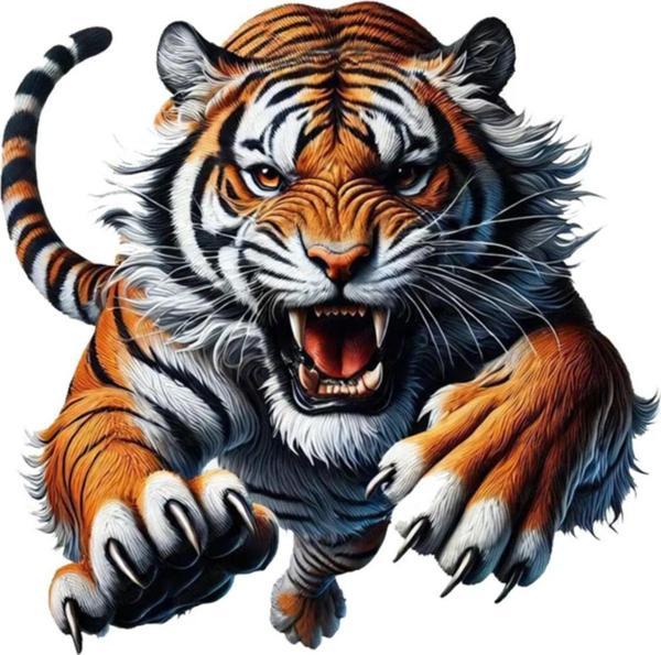 Tiger Attack Kaplan Sticker Araba, Motorsiklet, AraçEtiket Cam Sticker 19CM - Image 1