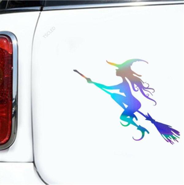 Uçan Cadı Süpürge Vinil Sticker 1 - Image 1