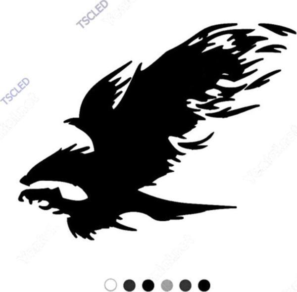 Uçuşup Giden Kanatları Efektli Pençeli Kızgın Kuş Sticker 15cm - Image 1