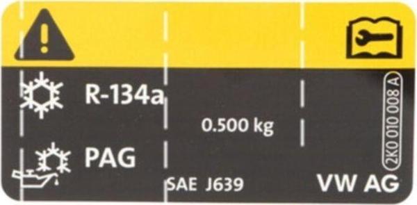 Vw 2k0010008a Klima Gazı Uyarı Etiketi Sticker Yapıştırma - Image 1