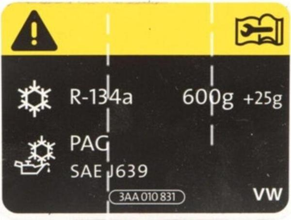 Vw 8j8010564f Klima Gazı Uyarı Etiketi Sticker Yapıştırma - Image 1