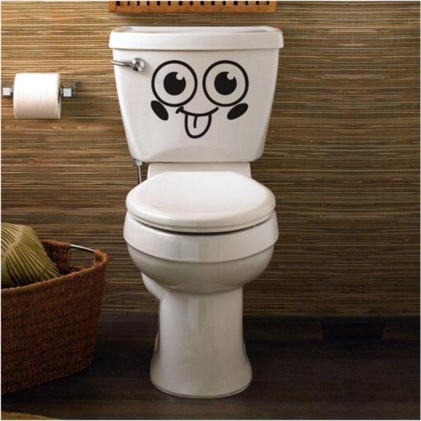Wc Klozet Için Gülen Yüz Sticker Yapıştırma - Image 1