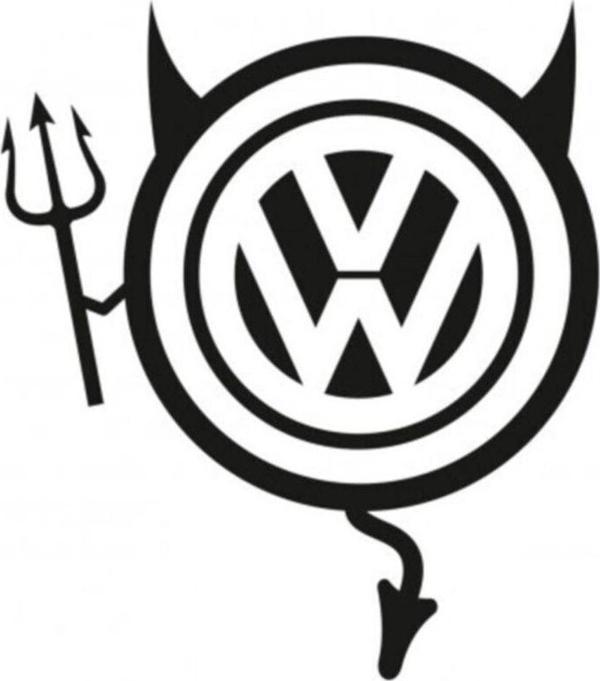 Volkswagen Araba Komik Şeytan Sticker Yapıştırma - Image 1