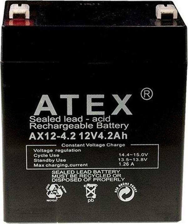 Atex AX12-4.2 12 Volt 4.2 Amper Kuru Akü 90x70x101 Mm - Image 1