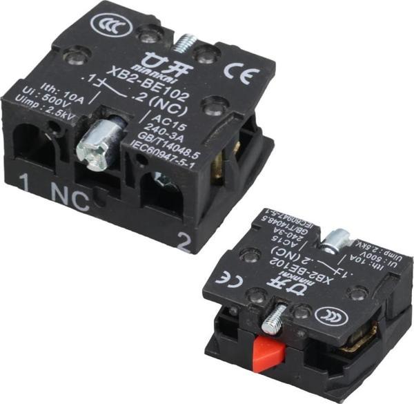 Ayt 22 mm Devre Açma Kapama Kontak Blok No Kırmızı Lay5-BE101 - Image 1