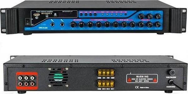 Dexun D-200 3 Zone 200 Watt USB Bluetooth 2 Mik. Giriş Hat Trafolu Anfi Okul Toplantı Salonu Mağaza Tipi Amfi - Image 1