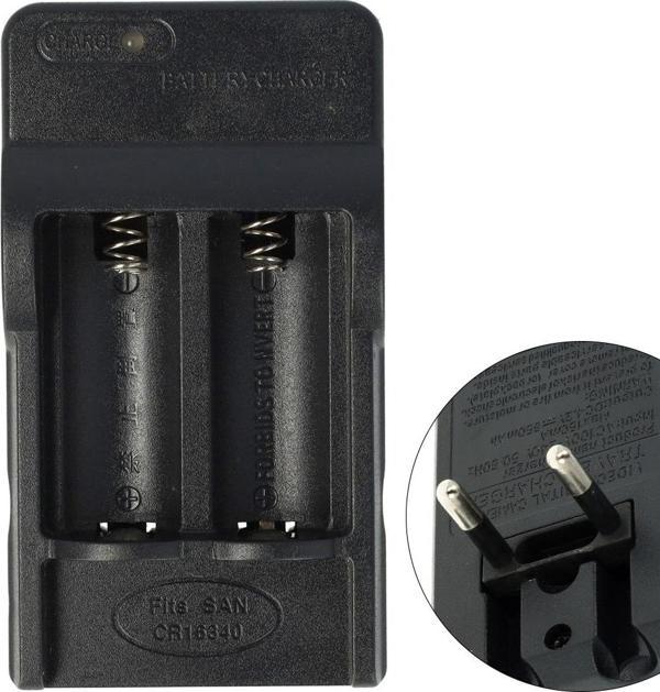 Ayt PowerMaster Pil Şarj Cihazı 4.2 Volt 650 Ma Pil Şarj Aleti Cr123a 16340 Kısa Pil Uyumlu - Image 1