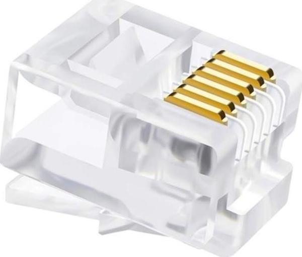 Ayt Telefon Soketi 6P 6C 100 Lük Paket Telefon Kablosu Jack Ucu Soketi - Image 1