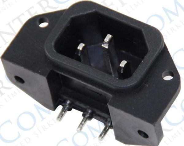 C14 POWER SOKET ERKEK KULAKLI 90C PCB (IC-212C) - Image 1
