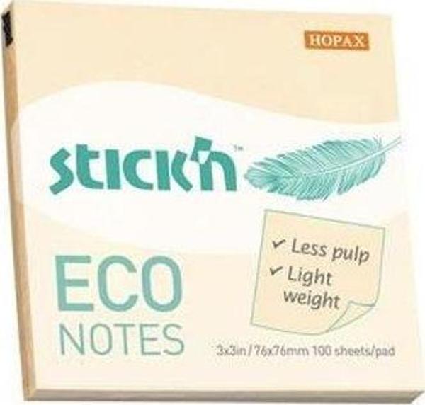 Hopax NotKğt. Stickn 76X76 Eco Notes Patel Sarı 100Yp - Image 1